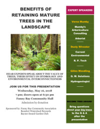 image of poster for the mature tree benefits talk